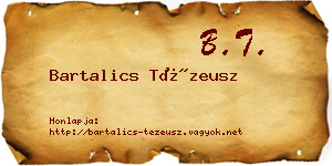 Bartalics Tézeusz névjegykártya